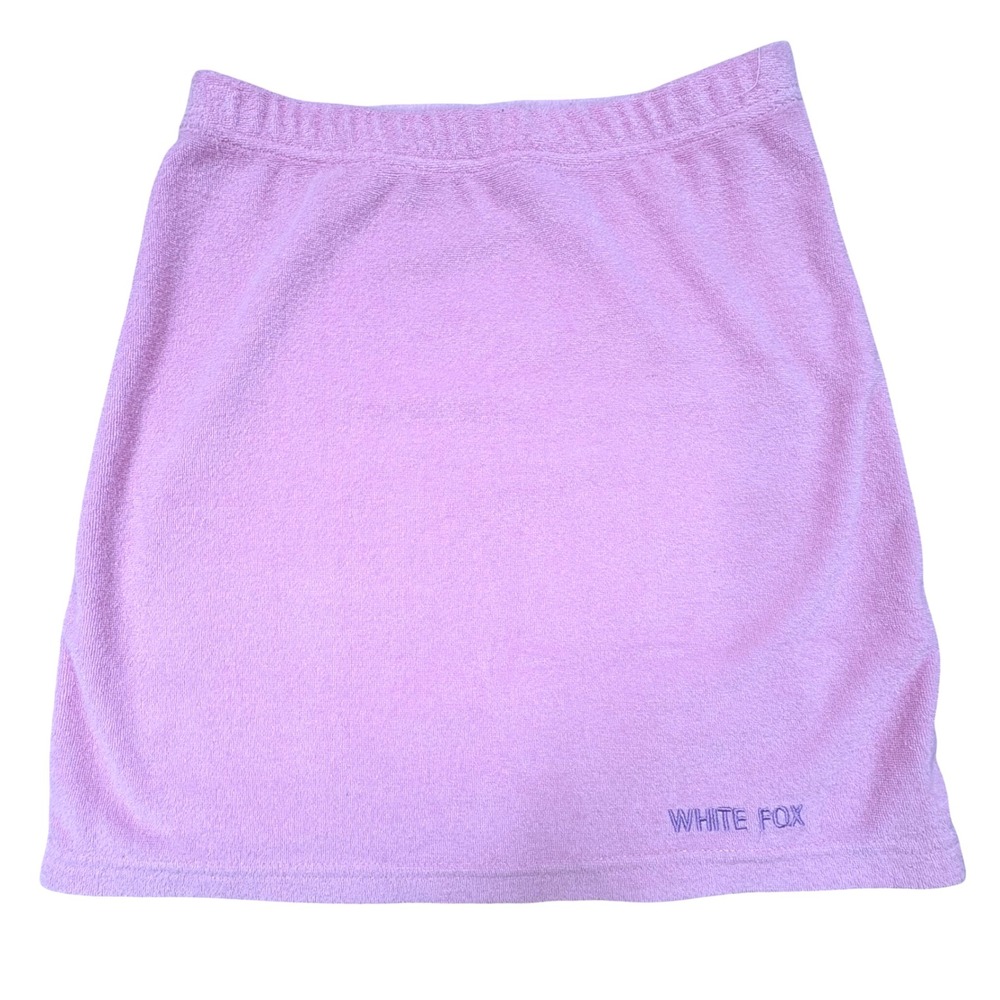 White Fox Pink Terry Cloth Mini Skirt Lined Casual XS Feminine y2k beach‎